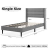 Modern Slatted Bed Single Bed Frame with Wingback Headboard-Grey