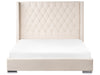 Velvet EU King Size Bed Off-White LUBBON