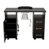 Rolling Table Nail Workstation Drawer Vacuum Marbling Texture Cabinet