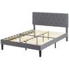 Double Bed Frame with 5-Level Adjustable Linen Headboard