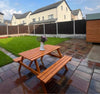 6 Seater Wooden Picnic Table and Bench Set with Parasol Hole for Garden Patio