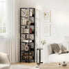 Narrow Bookshelf Bookcase 6 Tier Storage Rack Corner Display Shelf Metal Frame