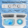 Compact Mini Laundry Washer Twin Tub Washing Machine-White+Grey
