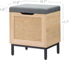 Wooden Entryway Bench with Seat Cushion, Storage Chest for Hallway Dorm