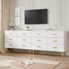 6 Drawer Dresser Modern Wooden Dresser with Gold Handle Chest of Drawers Storage