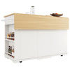 Mobile Storage Rolling Kitchen Island on Wheels Trolley Cart with Worktop, White