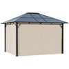 3.6x3(m) Hardtop Gazebo Garden Pavilion w/ Polycarbonate Roof, Brown