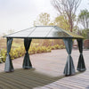 3 x 4m Polycarbonate Hardtop Gazebo with Aluminium Frame and Curtains
