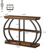 104cm Console Table, Industrial 3-Tier Entryway Table with Arched Metal Frame