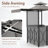 3-Piece Outdoor BBQ Canopy w/ Bar Table & 2 Foldable Bar Chairs Set