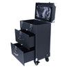 Large Makeup Trolley Case Beauty Vanity Hairdressing Case on Wheels with Drawers