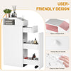 Bathroom Slim Floor Cabinet Narrow Wooden Storage Cupboard Toilet with Drawer Xp