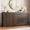 Wooden Dresser with 12 Drawer Chest of Drawer for Living Room Bedroom TV Stand