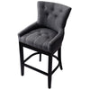 Fabric Wooden Breakfast Bar Stools Chair High Leg Chairs Counter Backrest Home