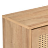 Manila Oak & Rattan 2 Door Flip Down Shoe Storage Cabinet Rack Hallway Furniture