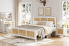 Double Metal Bed Frame Strong with Rattan Headboard & Under Bed Storage