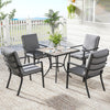 5 Pieces Outdoor Dining Set with Cushions, Garden Dining Set for 4