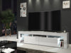 Large Gloss White TV Cabinet 200cm Unit Stand Modern Stand Led lights Milano 06