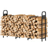 6.5FT Steel Firewood Log Rack, 300 kg Outdoor Fireplace Wood Storage Shelf