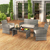 Outdoor Wicker Furniture with Loveseat & Table