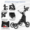 4-wheel Golf Trolley Push and Pull Golf Trolley with Scoreboard Bag-Grey