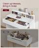 Dressing Table with Large Mirror, Vanity Table Makeup Table White RDT163W01