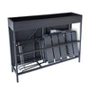 Black Aluminium Space-Saving Balcony Bistro Set with Folding Chairs & Pla FTR216