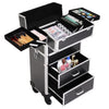 Rolling Makeup Train Case 4 in 1 Cosmetic Trolley Case on Wheels Beauty Storage