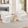 360° Swivel Accent Chair Upholstered Barrel Chair w/Striped Backrest Living Room
