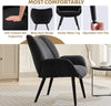 Modern Accent Chairs with Metal Legs,for Living Room Bedroom Office, Dark Grey