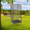 Rolling Large Bird Cage Metal Parrot Lovebird Canary Finch Aviary Budgie w/Stand