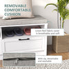 Shoe Storage Bench w/ Removable Cushion, Open Compartments & Drawers Refurbished