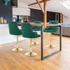 2x Breakfast Bar Stools Velvet Kitchen Counter Chair Lift Chrome Base Pub Restur