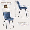 2x Brown Dining Chairs Faux Leather Padded Seat Dining Room Chair Modern
