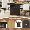 Dining Table 110-140×80cm, Extendable Kitchen Table with Storage for 4-6 People