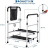 Step Stool w/ Handle for Seniors,Adjustable 8.5–16.5" Non-Slip Step Stool,440lbs