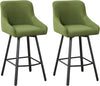 Swivel Bar Stools Set, 26" Upholstered Counter Height Barstools with Back and Me
