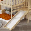 3ft Kids Treehouse Bed High Sleeper with Slide, Roof Design 90x190cm, White+Wood