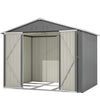 Garden Shed Apex Roof 8X6FT Metal With Free Foundation Base Storage House Grey