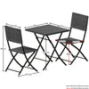 3 Piece Rattan Bistro Dining Set Outdoor Garden Balcony Folding Table Chair