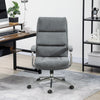 Linen Fabric Office Desk Chair with Rocking Function, Charcoal Grey
