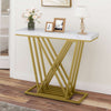 Gold Console Table Modern Sofa Table-White