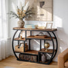 39.4" Industrial Console Table Narrow Entryway Sofa Table with Storage Shelves