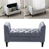 Modern Rolled Arm Bed End Bench Storage Box Footstool Bedroom Footrest Wood Legs