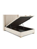 New Dakota Boucle End Lift Up Storage Ottoman Double Bed Frame Natural