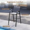 Patio Bar Height Table & Chairs w/ Breathable Fabric-Gray