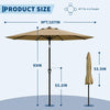 2.7M Garden Parasol Sun Shade Canopy Patio Outdoor Umbrella Crank Tilt UPF 50+