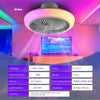 Ceiling Fan with Lighting RGB LED Lights Adjustable Wind Speed Remote Control Ja