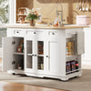 Kitchen Island on Wheels, Rolling Kitchen Storage Trolley with Worktop & Drawers