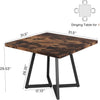 80cm Square Dinning Table for 4 People Industrial Kitchen Table with Metal Frame